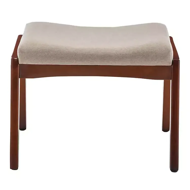 Kirklands Home Upholstered Natasha Ottoman Stool Tan Sale