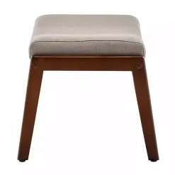 Kirklands Home Upholstered Natasha Ottoman Stool Tan Sale