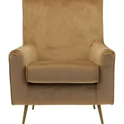 Kirklands Home Velvet Lana Accent Chair Tan Outlet