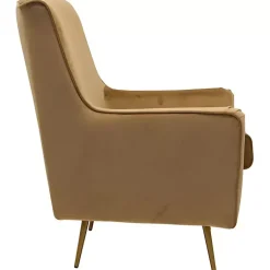 Kirklands Home Velvet Lana Accent Chair Tan Outlet