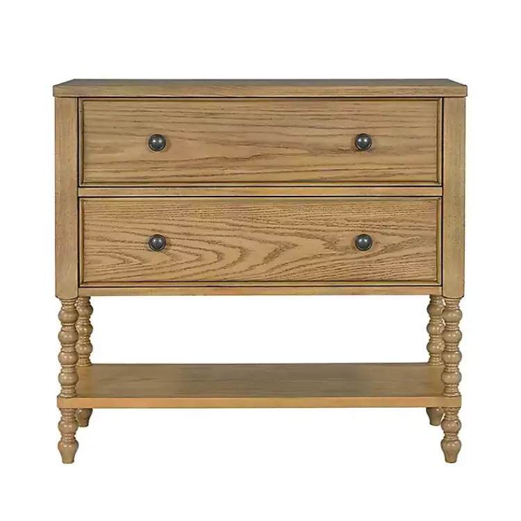 Kirklands Home Wood Turned Legs 2-Drawer Chest Tan Discount