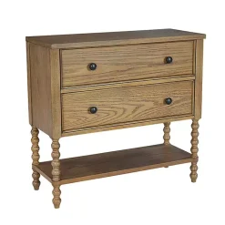 Kirklands Home Wood Turned Legs 2-Drawer Chest Tan Discount