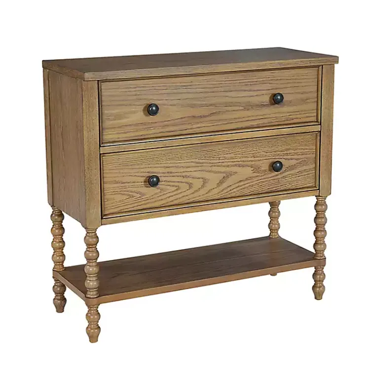 Kirklands Home Wood Turned Legs 2-Drawer Chest Tan Discount