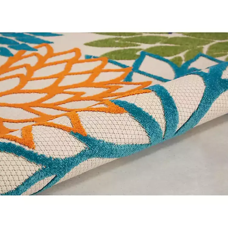 Kirklands Home Tangerine Floral Burst Round Outdoor Area Rug Online