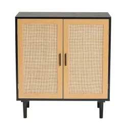 Kirklands Home Tara Two-Tone Espresso Rattan Cabinet Discount