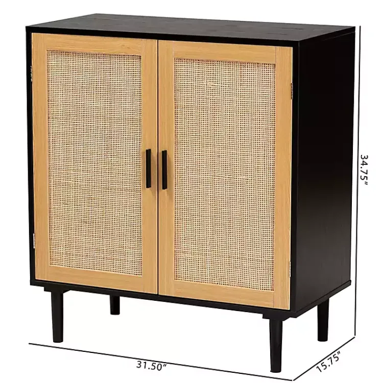 Kirklands Home Tara Two-Tone Espresso Rattan Cabinet Discount