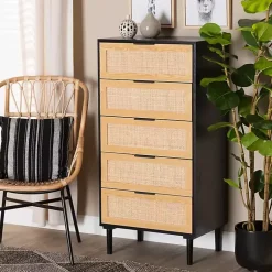 Kirklands Home Tara Two-Tone Espresso Rattan Chest Discount