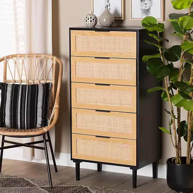 Kirklands Home Tara Two-Tone Espresso Rattan Chest Discount