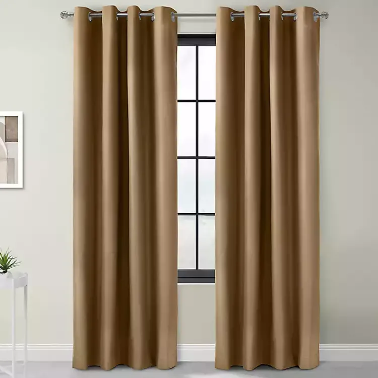 Kirklands Home Taupe Alpine Blackout Curtain Panel, 95 in. Tan New