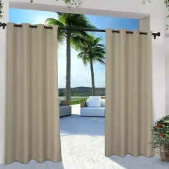 Kirklands Home Taupe Cabana Outdoor Curtain Panel Set, 108 in. Tan Hot