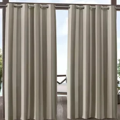 Kirklands Home Taupe Canopy Outdoor Curtain Panel Set, 96 in. Tan Hot