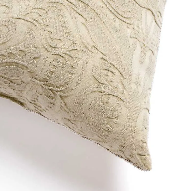 Pillows>Kirklands Home Taupe Chenille Damask Throw Pillow Tan