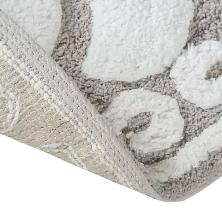 Kirklands Home Taupe Cotton Tufted Medallion Bath Mat, 25 in. Tan