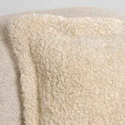 Pillows>Kirklands Home Taupe Curly Faux Lamb Fur Pillow Tan