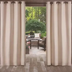 Kirklands Home Taupe Delano Outdoor Curtain Panel Set, 120 in. Tan