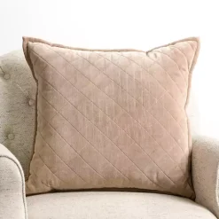 Pillows>Kirklands Home Taupe Diamond Velvet Pillow Tan