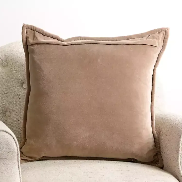 Pillows>Kirklands Home Taupe Diamond Velvet Pillow Tan