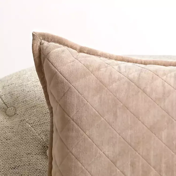Pillows>Kirklands Home Taupe Diamond Velvet Pillow Tan