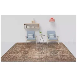 Kirklands Home Taupe Eaton Transitional Area Rug, 8x10 New