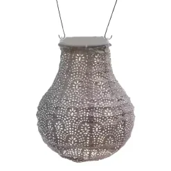 Kirklands Home Taupe Fan Bulb Hanging LED Outdoor Lantern Tan Online