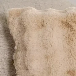 Pillows>Kirklands Home Taupe Faux Fur Bubble Pillow Tan