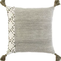 Pillows>Kirklands Home Taupe Kantha Stitch Recycled Throw Pillow Brown
