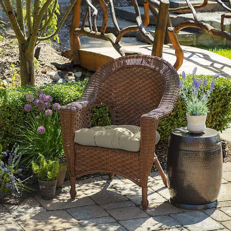 Kirklands Home Taupe Leala 2-pc. Outdoor Wicker Chair Cushion Set Tan Hot