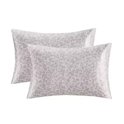 Kirklands Home Taupe Leopard Satin Standard 2-pc. Pillow Case Set Best