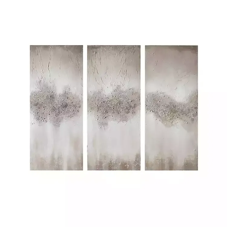 Kirklands Home Taupe Luminous Embellished Art Print, Set of 3 Tan Online