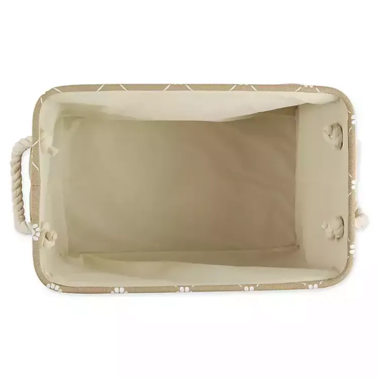 Baskets & Boxes>Kirklands Home Taupe Paw Trellis Recgle Basket, 16 in. Tan