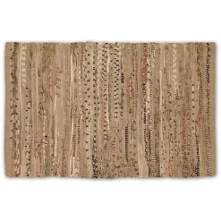 Kirklands Home Taupe Rag Accent Rug Brown Hot