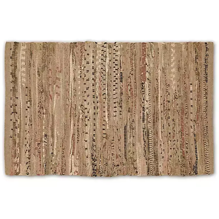 Kirklands Home Taupe Rag Accent Rug Brown Hot