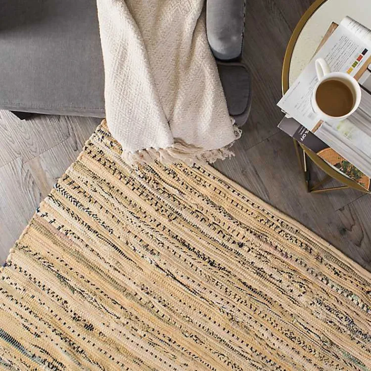 Kirklands Home Taupe Rag Accent Rug Brown Hot