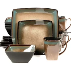 Kirklands Home Taupe Tess Square 16-pc. Dinnerware Set Discount