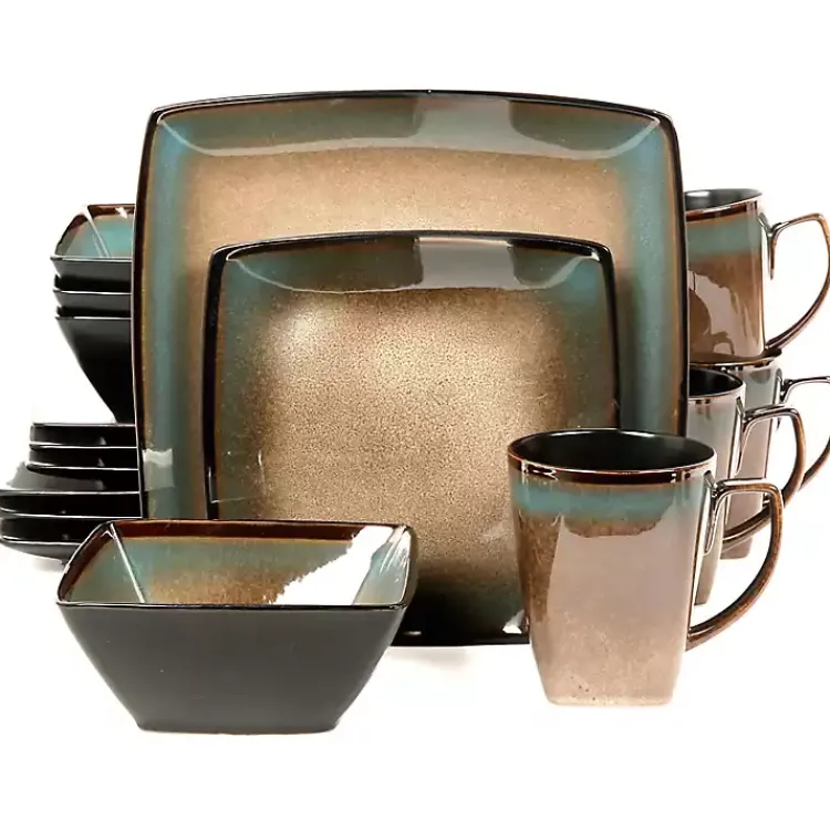 Kirklands Home Taupe Tess Square 16-pc. Dinnerware Set Discount