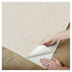 Kirklands Home Taupe Textured Cross Woven Peel & Stick Wallpaper Gray New