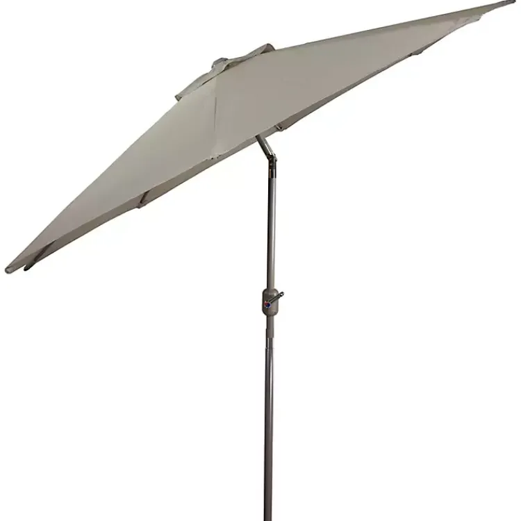 Kirklands Home Taupe Tilt Hand Crank Outdoor Umbrella Best