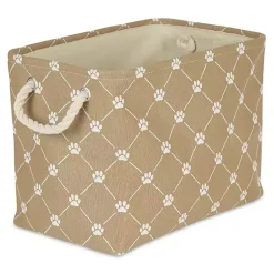 Baskets & Boxes>Kirklands Home Taupe Trellis Paw Print Storage Basket, 14 in. Tan