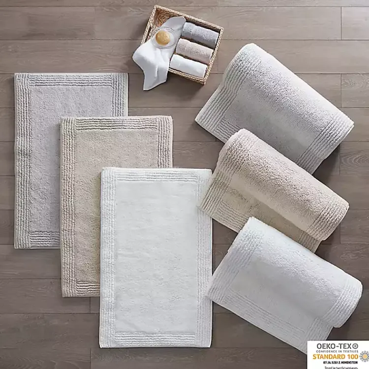 Kirklands Home Taupe Tufted Reversible Cotton Bath Mat, 34 in. Tan Sale