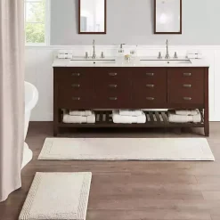 Kirklands Home Taupe Tufted Reversible Cotton Bath Mat, 72 in. Tan Discount