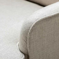 Kirklands Home Taupe Upholstered Natural Base Wingback Rocker Tan New