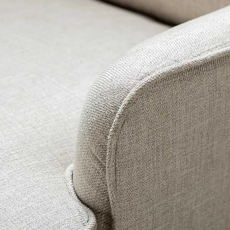 Kirklands Home Taupe Upholstered Natural Base Wingback Rocker Tan New