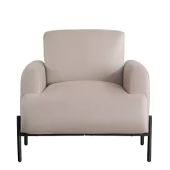 Kirklands Home Taupe Velvet Upholstered Knox Accent Chair Tan Clearance