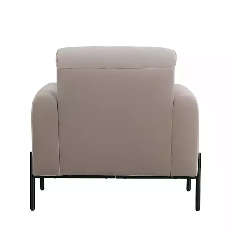Kirklands Home Taupe Velvet Upholstered Knox Accent Chair Tan Clearance