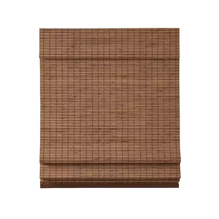 Kirklands Home Teak Bamboo Light Filtering Roman Shade, 27 in. Brown Outlet