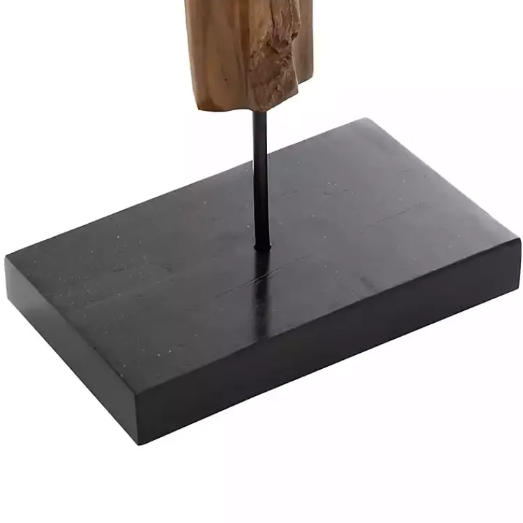 Statues & Figurines>Kirklands Home Teak Wood Floating Cross Tabletop Sculpture Brown