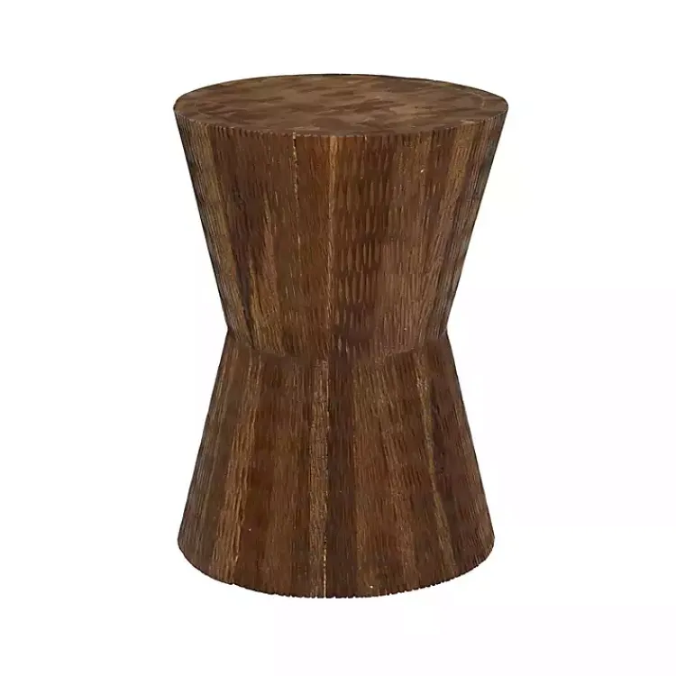 Kirklands Home Teak Wood Hourglass Accent Table Brown New