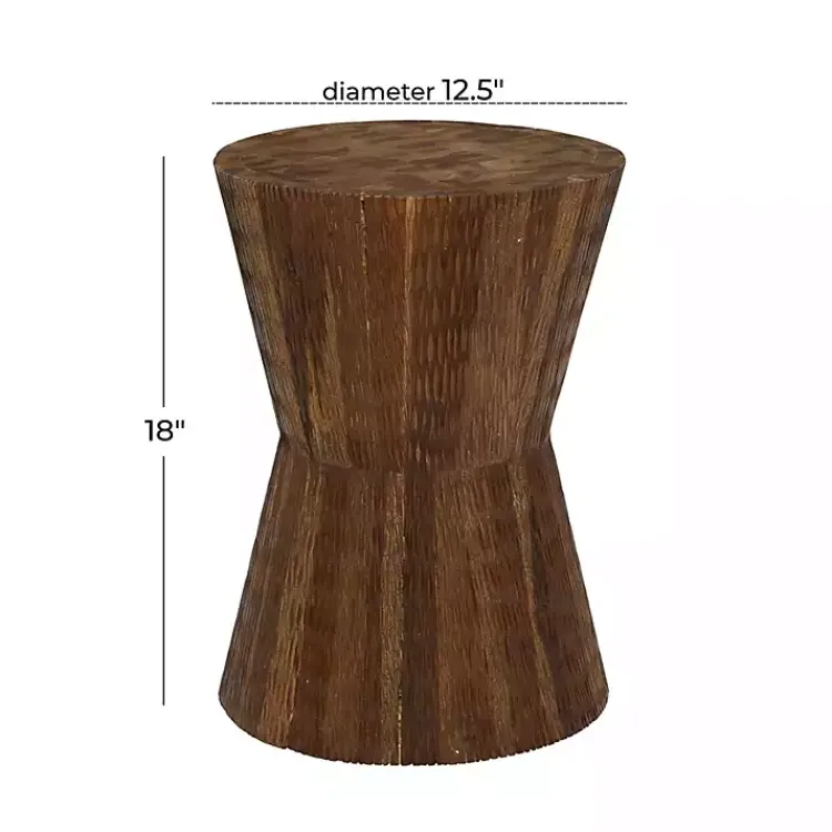 Kirklands Home Teak Wood Hourglass Accent Table Brown New