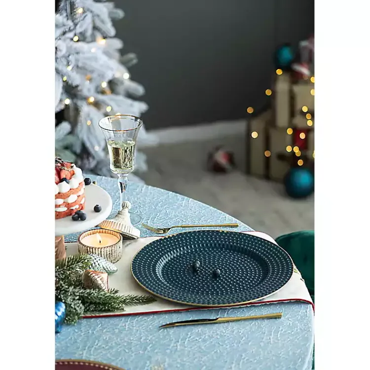 Kirklands Home Teal and Gold Hobnail Chargers, Set of 4 Blue Best