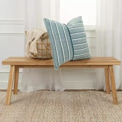Pillows>Kirklands Home Teal and Ivory Directional Stripes Pillow